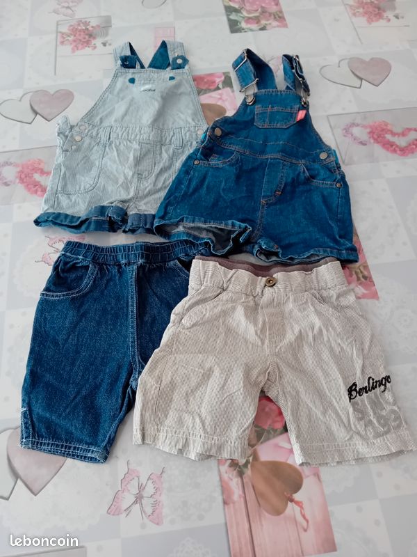 Lot 4 shorts/salopettes short 6 mois (image 1)