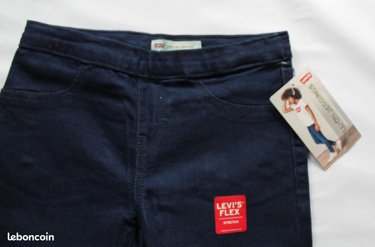 Jean Levi's Flex Stretch Pull-On Fille 12 ans Bleu Nuit NEUF Avec Étiquettes USA (image 3)