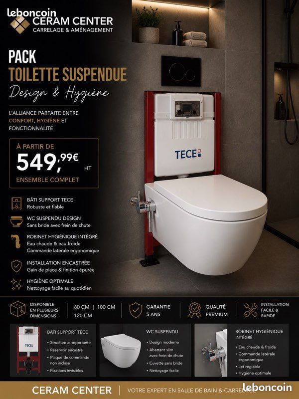 Pack WC suspendu TECE - Solution complète pour vos travaux (image 1)