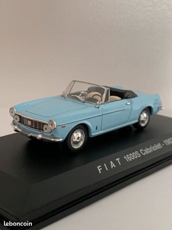 Fiat 1600 S Cabriolet Bleu - Échelle 1:43 - Norev (Modèle 1963, Neuf)