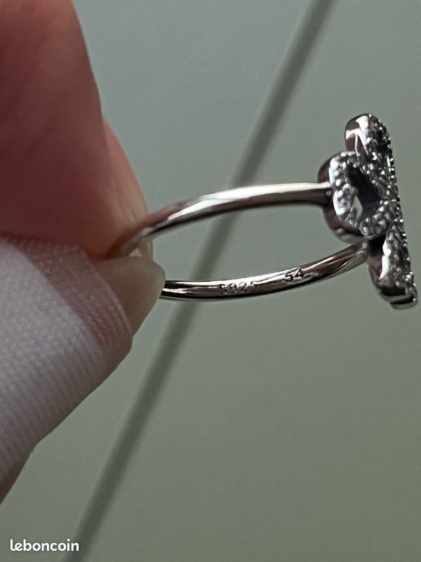 Bague Fleur Trèfle En Argent 925 Sertie De Zircons - Taille 54, Neuf Avec étiquettes