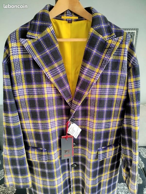 Manteau D'équitation M Toulouse - Grand Plaid, Marron/violet (occasion)