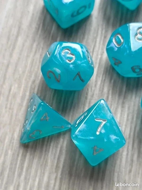 🎲Set de dés RPG (jeu de rôle) – 7 dés polyédriques – Couleur bleu – Neuf (image 4)