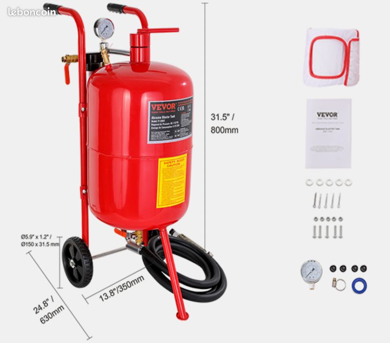 Sableuse à air portable capacité du réservoir 40 L - Neuf - Livraison gratuite en Europe ⭐⭐⭐ (image 1)