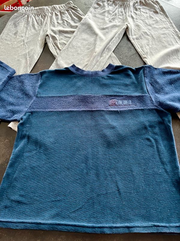 Haut Pyjama Garçon Matalan 10 Ans - Gris Coton Manches Courtes - Aventure