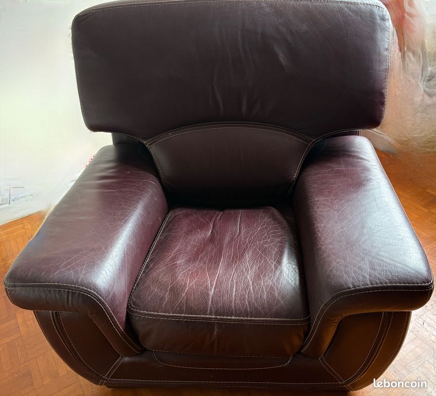 Fauteuils en cuir marron (image 2)