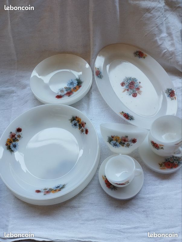 Lot plats de service Arcopal et assiettes - Arts de la table