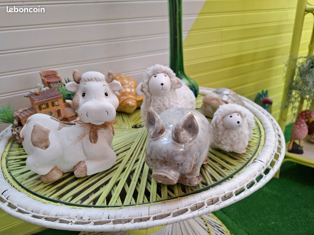 Figurine Cochon En Céramique 11 Cm - Déco Mignonne Pour La Maison