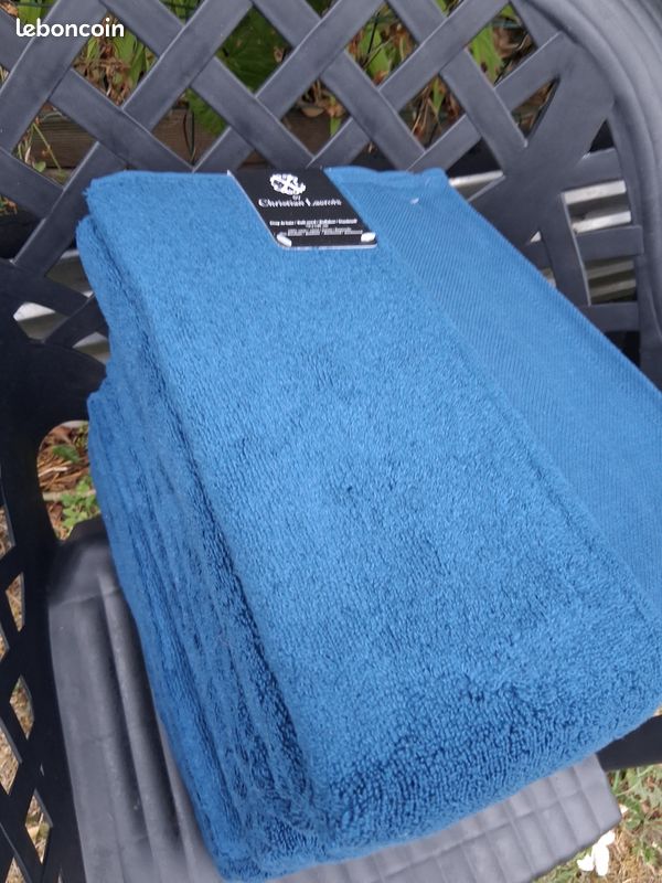 Lot de 8 drap de bain bleu christian lacroix neuf 70x140 (image 3)