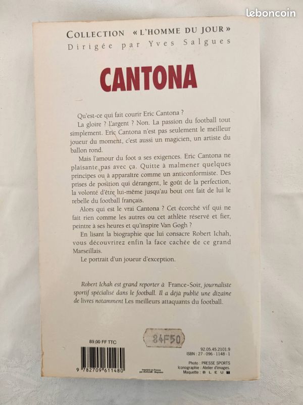 Livre. CANTONA preface de Bernard tapie. Édition 1992 (image 5)