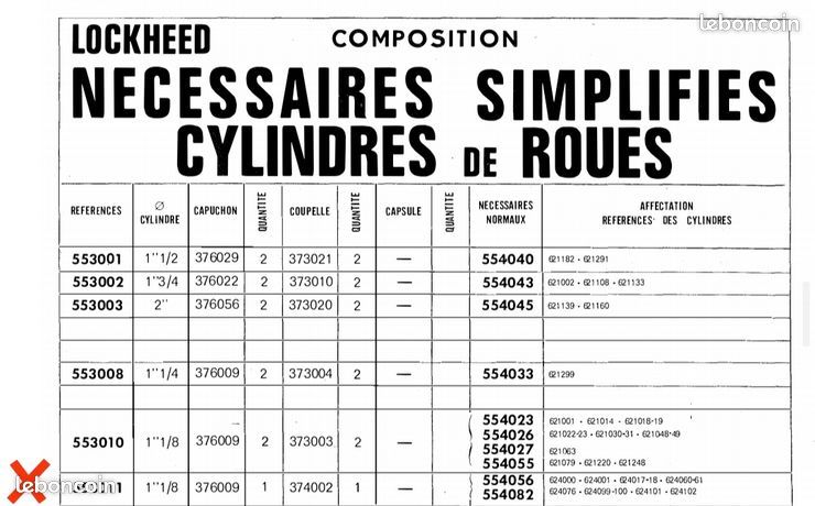 Kit réparation cylindre de roue LOCKHEED 553011 Peugeot 403 (image 2)