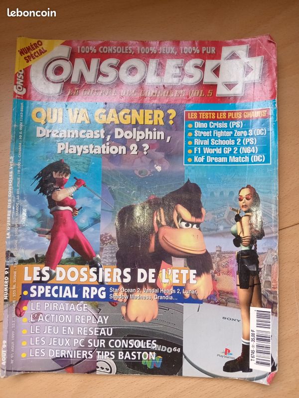 Magazine Consoles Plus 91 Août 1999 Donkey Kong Nintendo Tomb Raider