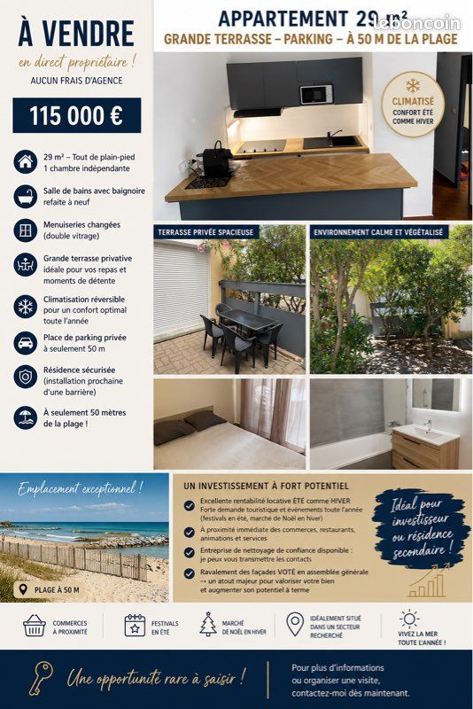 Appartement 2 pièces 29 m² · à Le Barcarès · 29 m² · 130 000 €