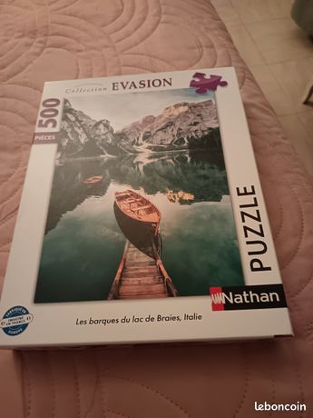 Nathan Puzzle Les barques du lac de Braies, Italie (500 pièces