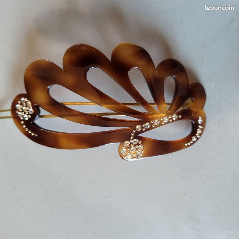 Lot de 2 barrettes avec strass fait main neuves (image 6)