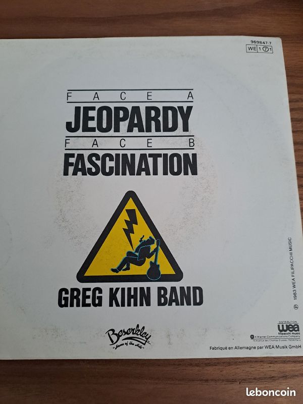 Disque jeopardy greg kihn band 45t (image 2)