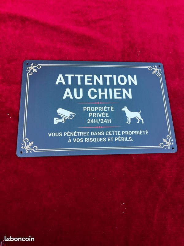 Panneau Attention au Chien Gardiennage - Panneaux Signalétiques