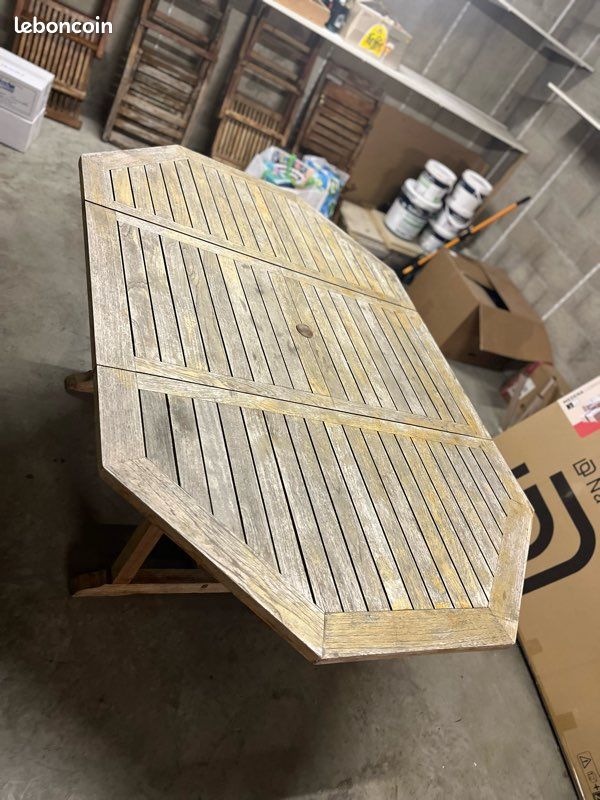Table teck et chaises (image 1)