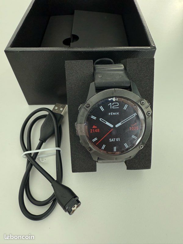 Montre Garmin fenix 6 Sapphire Carbone + cardio (image 2)