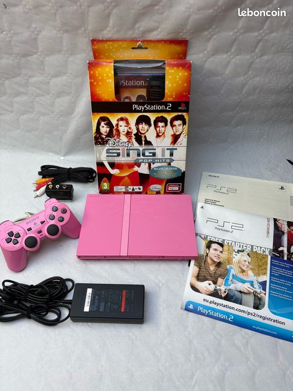 Console PlayStation 2 Pink Rose – Starter Pack Complet, Neuve Sous Blister, Collector !