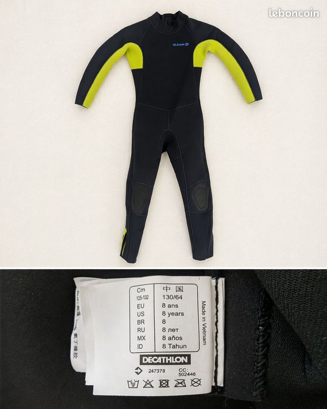 Lot combinaison enfant 8 ans + tshirt uv & short de bain 6a (image 1)