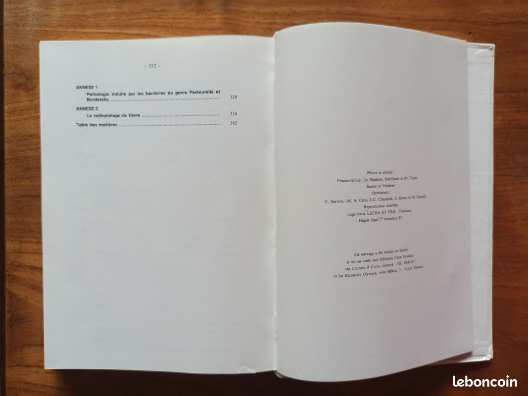 Comment créer et conduire un élevage de lièvres. Bernard Olier et Pierre Montet. Éditions La maison rustique / Société Nouvelle France-Gibier. 1987. Septième édition (image 20)