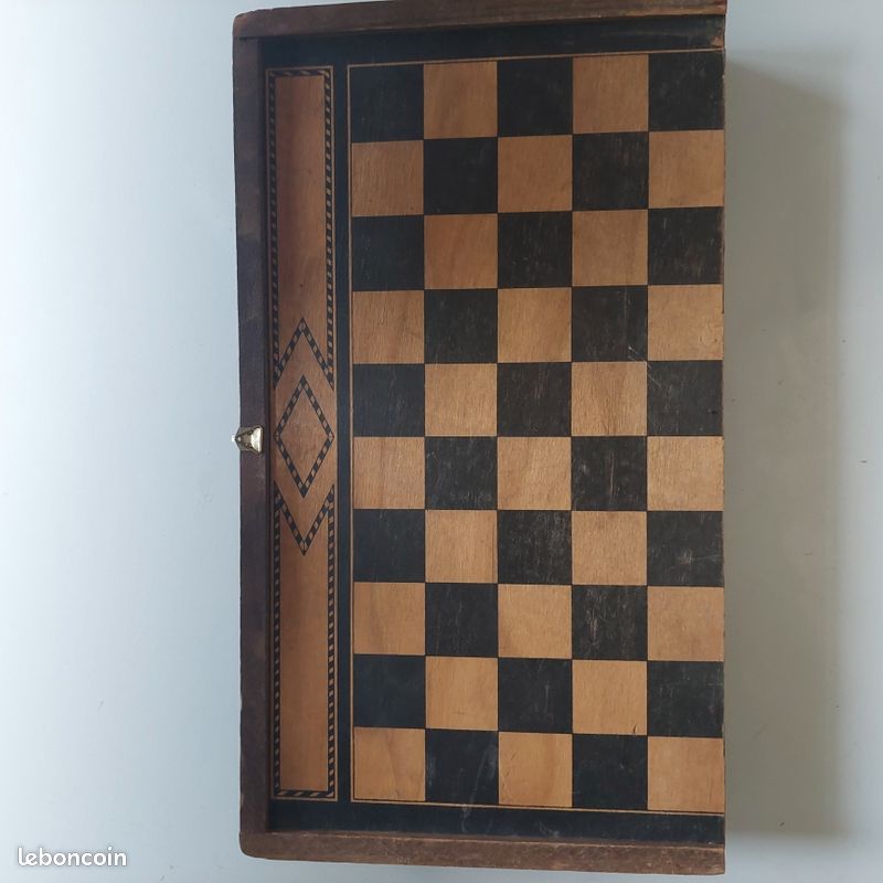Ancien Jeu De Jacquet Backgammon En Bois - Avec Jeu De Dames - Vintage France