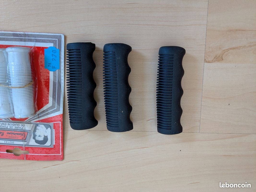 Poignées Vélo Vintage Caoutchouc – Noires, Cyclotourisme, Fabrication Française