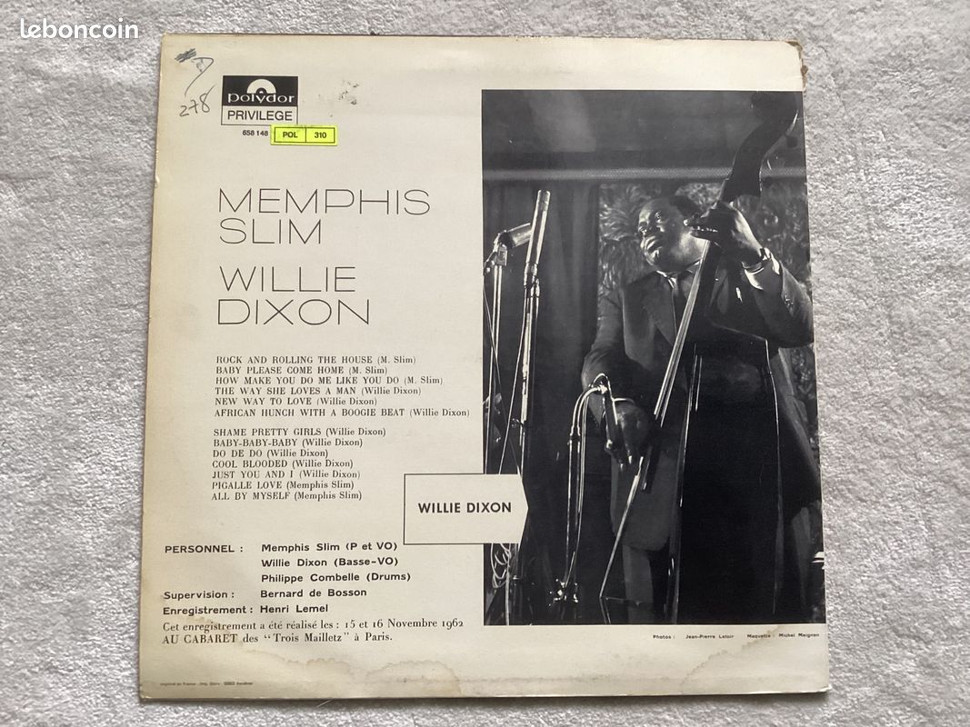 Disque vinyle MEMPHIS SLIM et WILLIE DIXON (image 2)