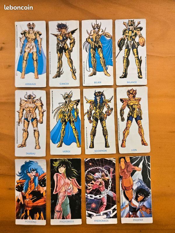 Stickers Saint Seiya Les Chevaliers Du Zodiaque, Blanc, Pour Borne D'arcade, Neufs
