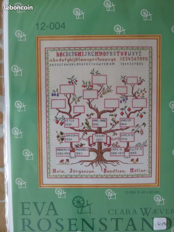Kit complet point de croix Eva Rosenstand 'arbre généalogique' K189 (image 1)