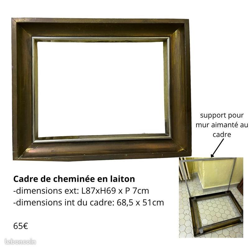 Cadre cheminée laiton (image 1)