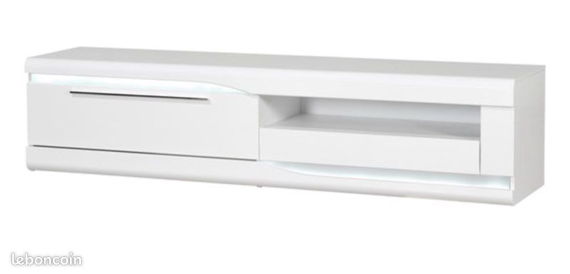 Meuble tv blanc laqué (image 1)