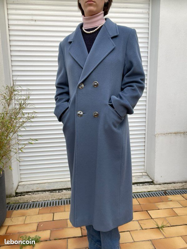 Manteau Bleu Black Pier En Cachemire Et Laine - Taille 46, Pardessus Hiver, Neuf Sans étiquettes