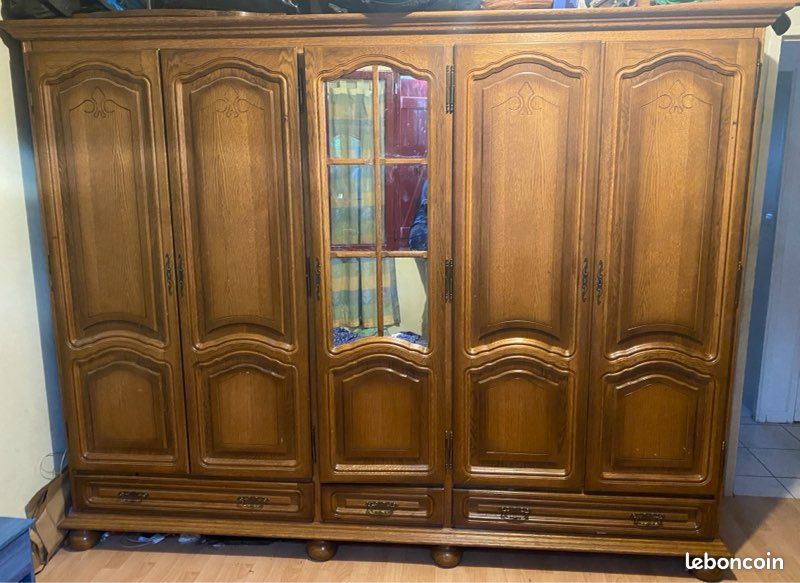 Chambre à coucher (5 meubles: lit, armoire, 2 tables de chevets, commode) (image 2)
