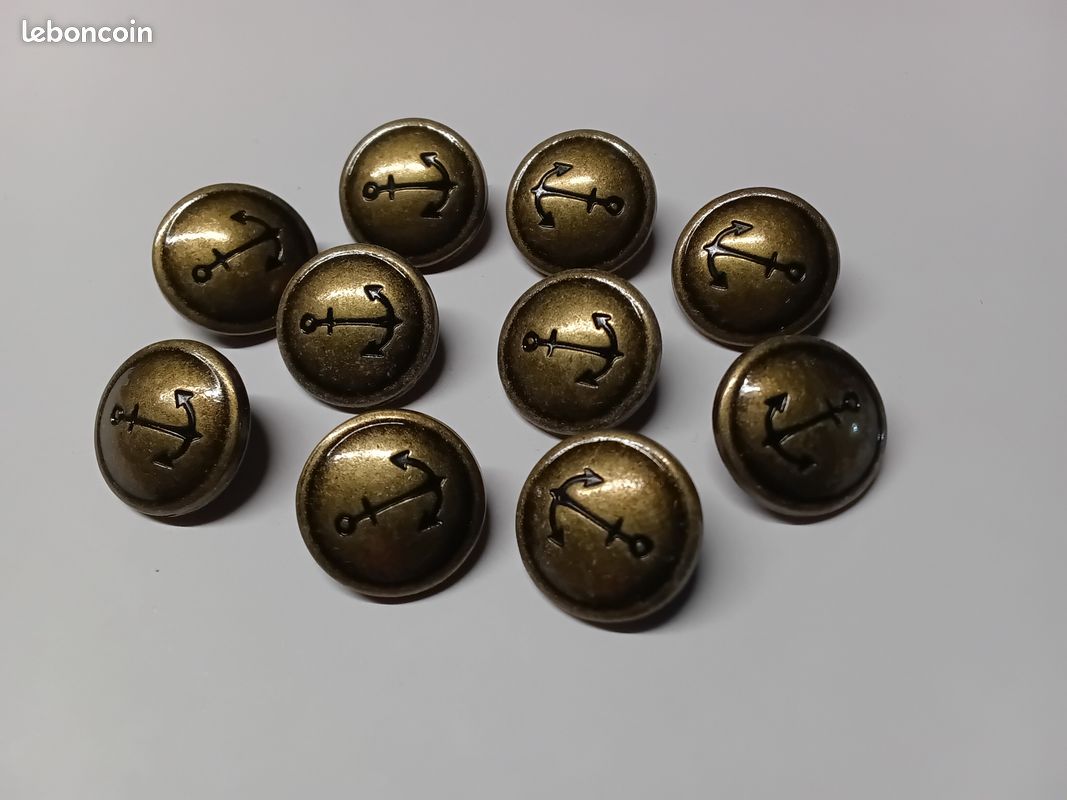 Lot De 10 Boutons Ronds En Métal Noir - 7 Mm De Diamètre, Neufs, Pour Couture Ou Bricolage