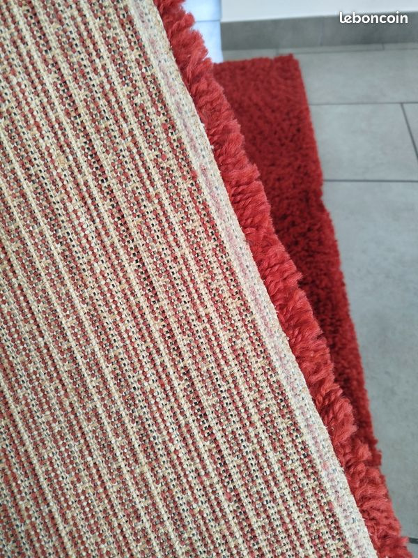 MUL439 tapis design moderne rectangulaire coloré rouge gris blanc