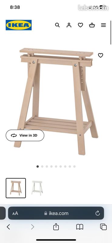Tréteau Mitback IKEA en bois clair (image 1)