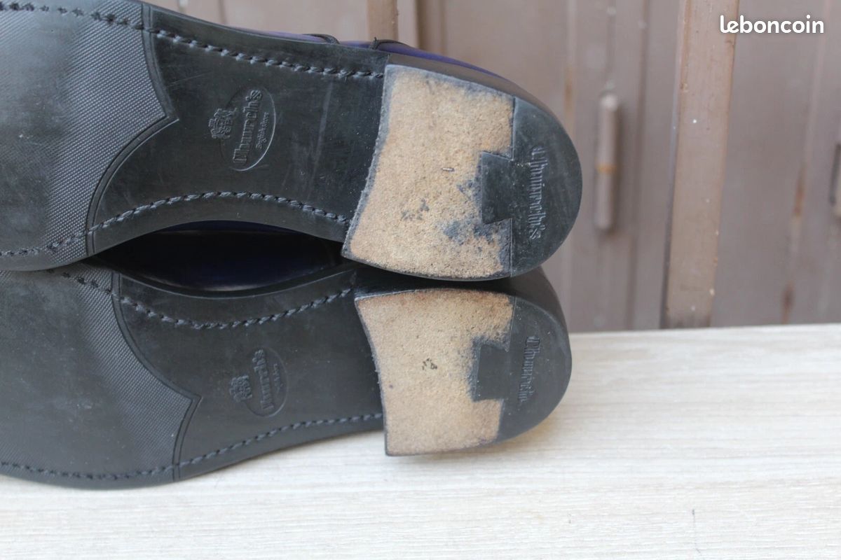 Chaussures Church's Shannon Derbies Cuir Bleu Taille 38.5 EU - Occasion Super état