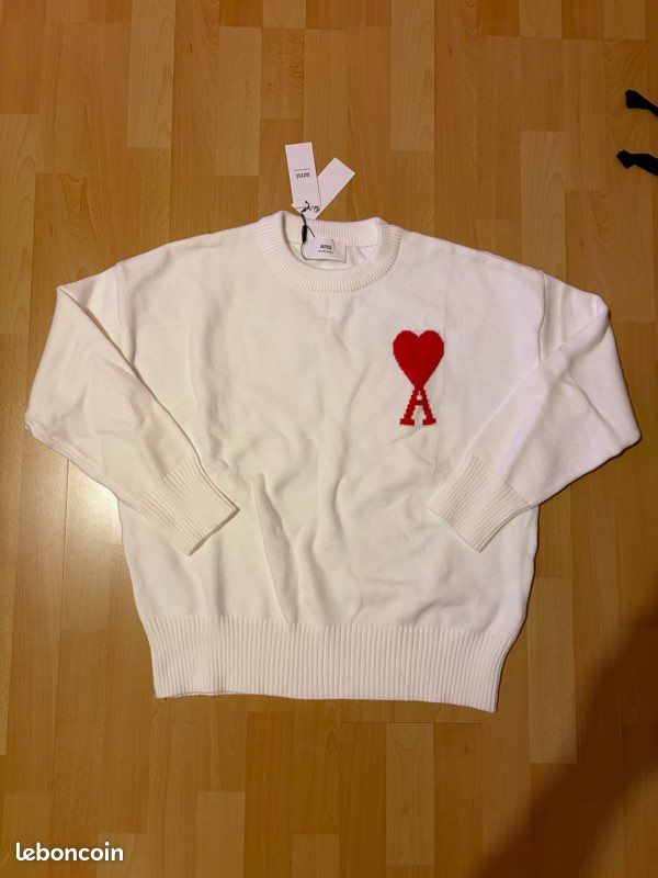 Pull Ami Paris blanc (image 1)