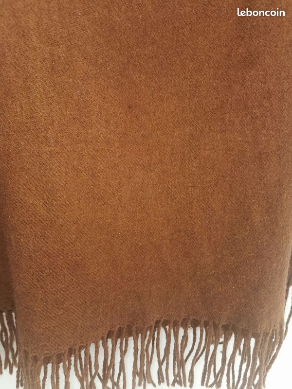 Grande écharpe franges caramel 180 cm (image 3)