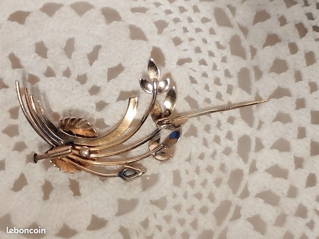 BROCHE VINTAGE Années 1950 - Bouquet De Fleurs Stylisé Signé Georges Legros (Argent)