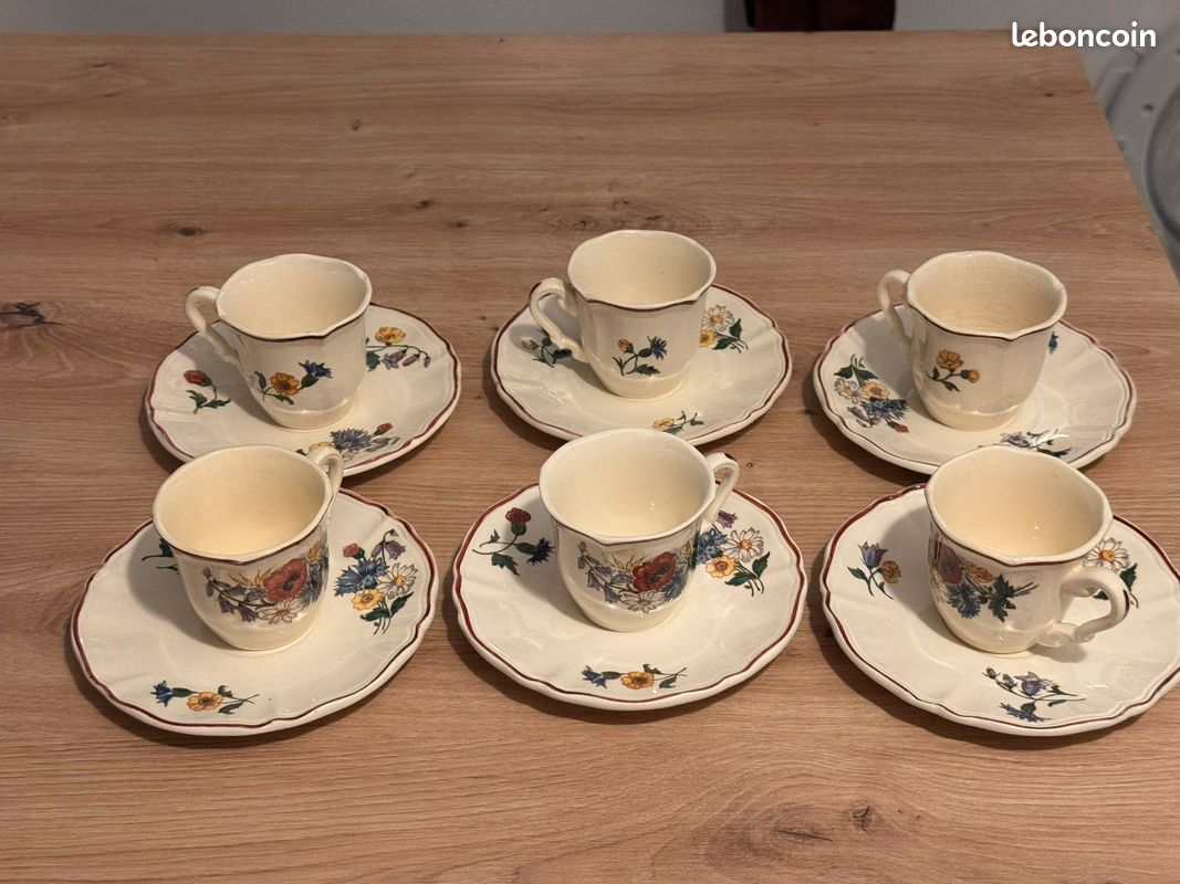 Lot de 6 tasses à café avec soucoupes (image 1)