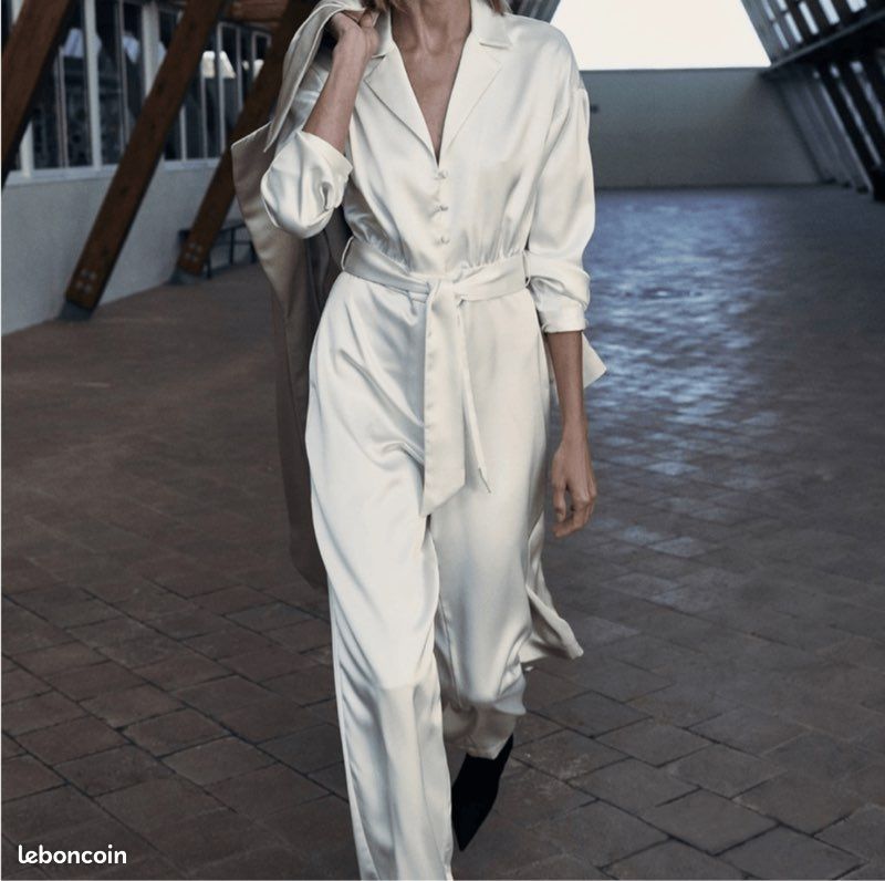 Combinaison Blanche Zara - Taille L/40 - Mini Robe Jamais Portée