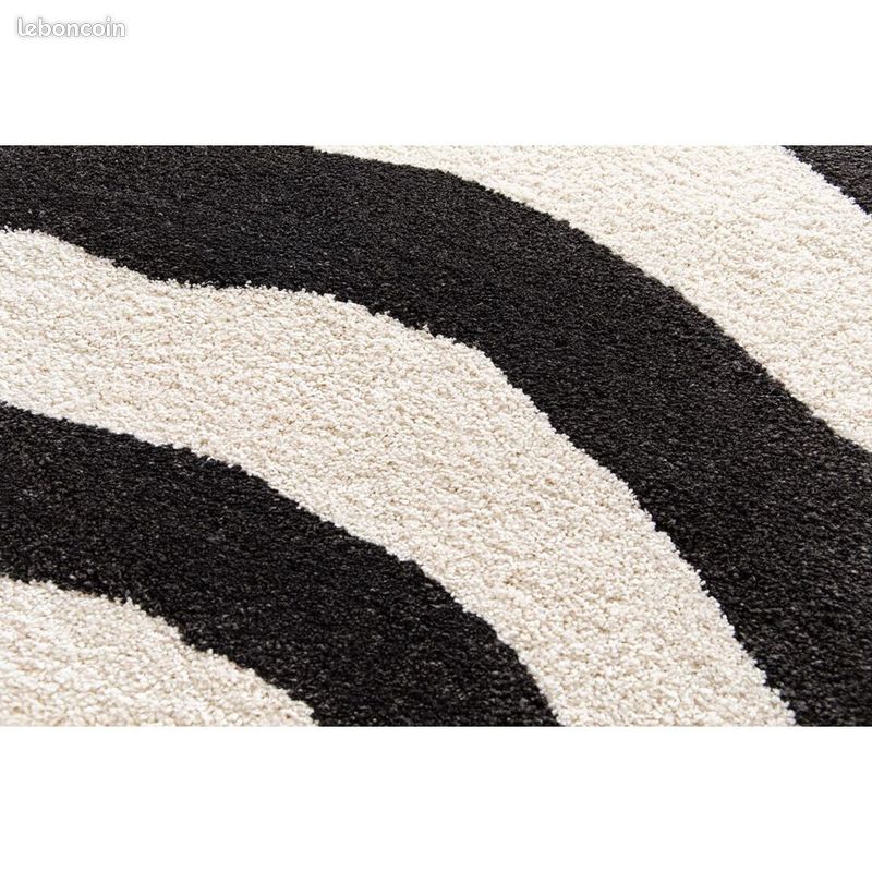 Tapis moderne motif zèbre rectangle Aloee Noir 120x170 (image 6)