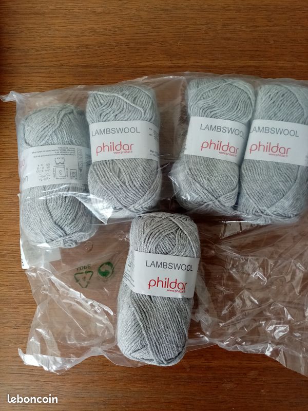 Pelote De Fil Phildar Bamboo Flanelle - Viscose De Bambou, Couleur Gris Chiné, Neuve - Aiguille 3.5/7