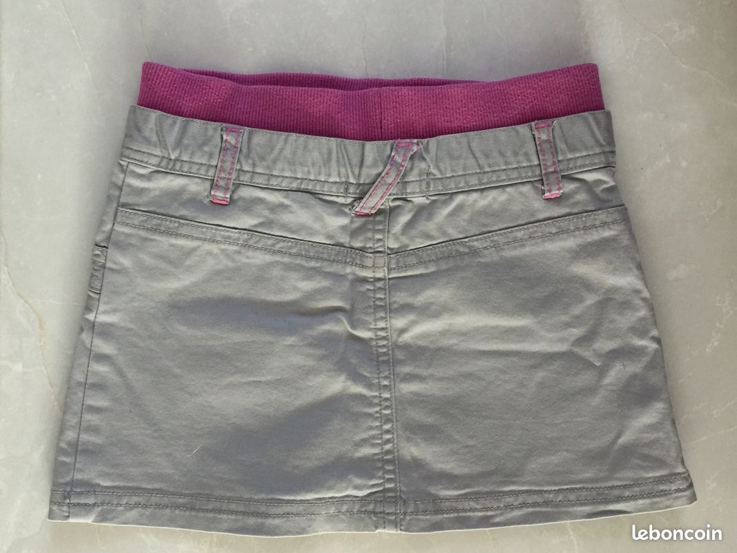 Jupe grise et ceinture élastiquée rose - Tout compte fait - 4 ans (image 2)