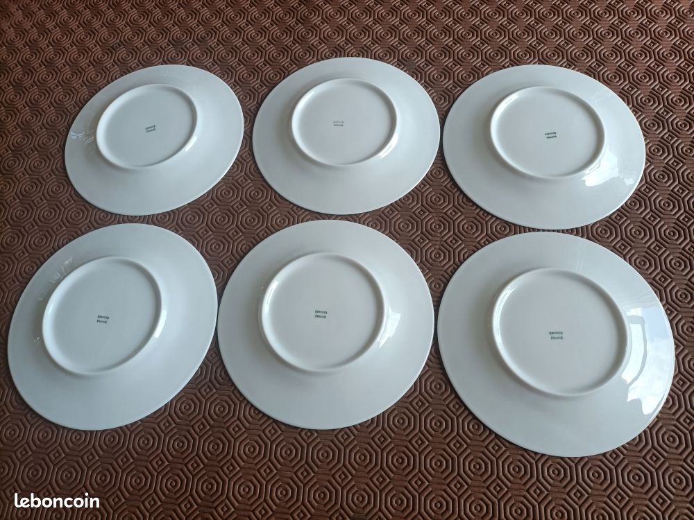 Lot de 6 assiettes à fromage en porcelaine de LIMOGES (image 2)