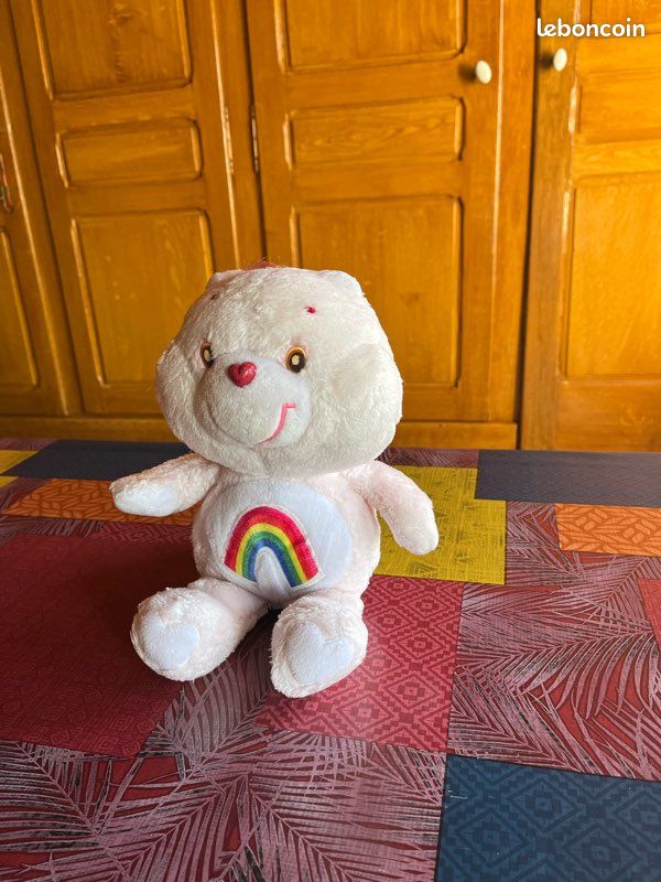 Peluche Bisounours Grosfarceur Gailourson 33cm + K7 Tonka WWF - Vintage Années 80