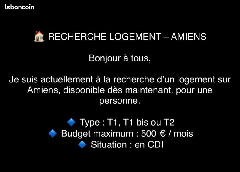 Appartement 2 pièces 20 m² · à Amiens · 20 m² · 500 €